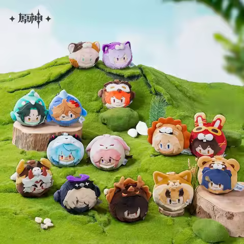 Sunsyea Genshin Impact Official Merch miHoYo Original Teyvat Plush Keychain Xiao Tartaglia Diluc Zho