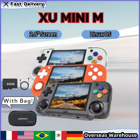 XU MINI M Handheld Game Console 2.8'' Screen Linux OS MINIM Portable Console Retro Simulator Video P