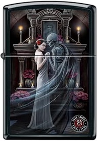 Zippo Lighter- Skeleton Woman Ghost Dancing Black Matte Windproof Lighter #Z5243