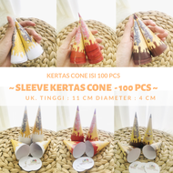 corong eskrim mini/corong kerupuk es krim 100 P CS kertas contong es krim