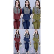 BAJU SETELAN WANITA / SET CELANA KOMBI KOTAK / ST VIVI - dr/ FEMINIM