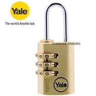 Yale Y150B/22/120/1 22MM Resettable 3 Digit Combination Password Code Luggage Padlock Brass Travel Bag Cable Lock