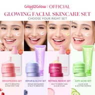 Glad2Glow 2In1 Cleanser+Moisturizer Skincare set Brightening/Anti-aging/Ance/Repair set Face wash