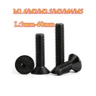 [HJX] 10.9 Grade High-Strength Countersunk Head Hexagon Socket Screw Black Flat Head Screw Bolt M1.6