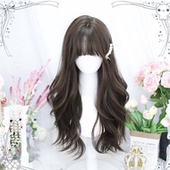 棕色啡色假髮波浪卷髮 light dark brown wig curly hair 送髮網
