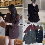 Bare copper button down blazer with belt 9813