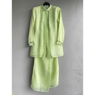 Linen Baju Kurung in Lime Green by Jakel (Size M)
