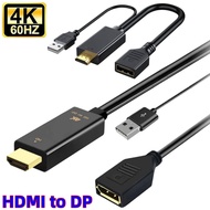 HDMI to Displayport Converter Cable 2.0 to DP Female Adapter for PC TV X PS4 Laptop HD 1.8 m 4K 60Hz