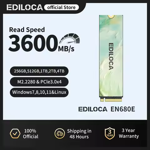 Ediloca EN680E SSD PCIe3.0x4 NVMe M.2 2280 3600MB/s QLC Dynamic SLC Cache Internal Solid State Drive