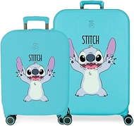 Joumma Disney Playful Suitcase Set, Blue, 55/70 cm, Rigid, 7.54 kg, TSA Closure, ABS, 7.54 kg, 116 L