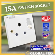 [SIRIM] UMS 15A Switch Socket AC Soket Penghawa Dingin Aircond Soket Plug 3 Pin Plug Extension Air C