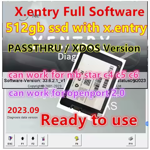 2023.09 Xentry full software with 512GB SSD for MB STAR C4 C5 C6 DOIP VCI Openport 2.0 Xentry das wi