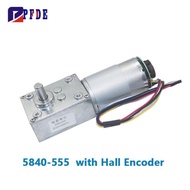 5840-555 DC Turbine Worm Motor with Hall Encoder Speed Measurement Signal Feedback self-locking High