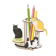 日本Magnets可愛動物系列 木製貓咪造型組裝筆筒/筆座