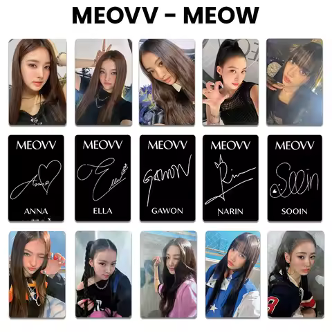 5Pcs/Set Kpop MEOVV Postcard Double Side Printing Photocard High Quality INS Style HD LOMO Card Anna