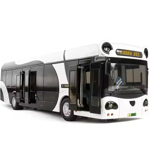 New product 1: 42 alloy panda bus model,simulation bus model decorations,original packaging car toys