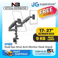 North Bayou NB H180 Dual Gas-Strut Flexi Mount Desktop Monitor Arm (17" to 27"" Screens) Adjustable