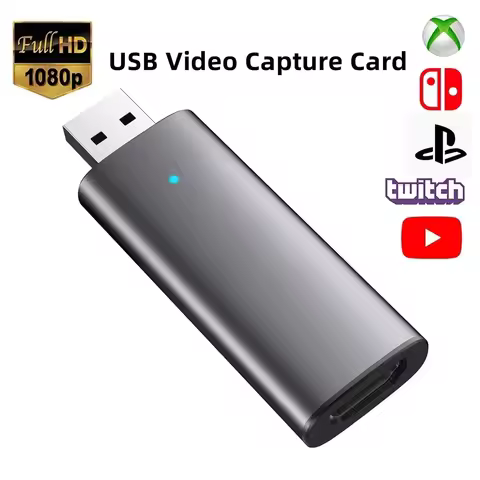 Audio Video Capture Card 4K@60FPS HDTV Input USB 1080P@60FPS Output for Broadcast Live and Record wi