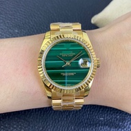 2025 Fashion Sports Laboratory Malachite Log Greenstone Face Dial 36MM All Gold Steel Band Men's Aut