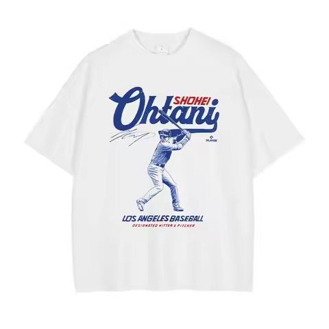 Ohtani Shohei T-shirt Vintage Washed Streetwear Baseball Print T Shirts Oversized Harajuku Hip Hop T