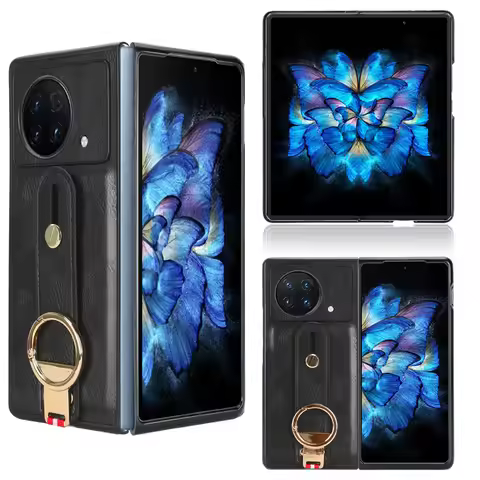 For VIVO X FOLD 5G Case With Ring Business Wristband Cover Case For vivo X Fold Xfold Non-Slip Prote