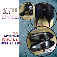 Lady’s shoe ~ NAUTINI Black Platform High Heels Peep Toe Pumps (size:38)