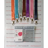 Paket ID Card Zipper 6,5x9CM + Tali Kait Polos 2CM Non Stofer