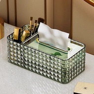 Light Luxury High-End Tissue Box Creative Living Room Desktop Paper Box with Storage with Spring Mul
