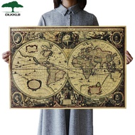 Dlkklb Retro World Map Nautical Map Vintage Poster Kraft Paper Chalkboard Sticker Antique Home Decor Large Size World Map