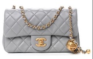 CHANEL 21B Mini Rectangular Flap 灰色金球