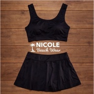 [NICOLE] Bikini Skirt Set Pants Beach Bikini Swimwear Wire Bikini