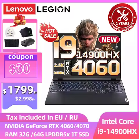 Lenovo Legion Y9000P 2024 E-sports Gaming Laptop Intel Core i9-14900HX RTX 4060/RTX 4090 16 inch 2.5