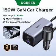 Ugreen GaN 150W Max 4 Ports PD3.1 140W Fast Charging Car Charger for Macbook, iPad, iPhone 17/16/15 