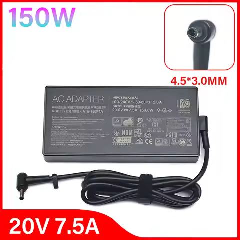 A18-150P1A ADP200075M Laptop Charger 20V 7.5A 150W 4.5x3.0mm AC Adapter PowerFor Asus X571 X751G X57