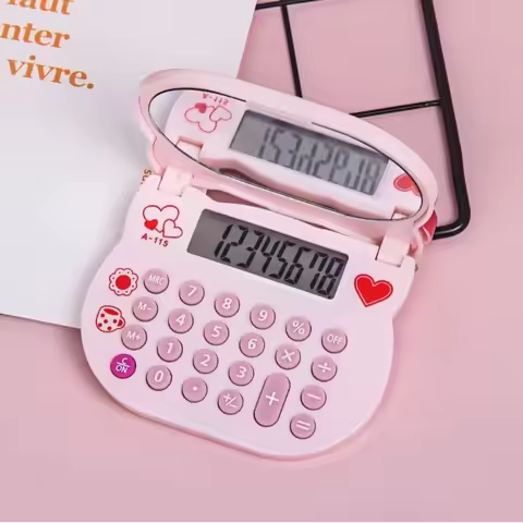 Anime Hello Kitty Styling Calculator Student Kawaii Flip Up Calculator Cartoon Hello Kitty Makeup Mi