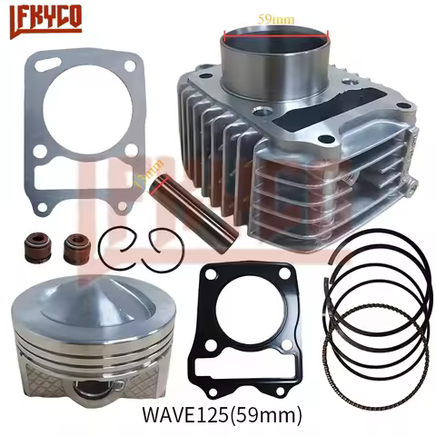 Motorcycle Accessories 59mm Engine Parts Cylinder Piston Kit 125CC Big Bore Motor for Honda WAVA125 