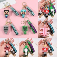 Steve Notch Skeleton Keychain Creeper Axolotl Model Game Collections Pendant Keychains