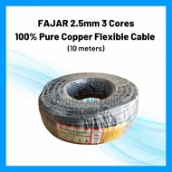 10 Meters - FAJAR 2.5MM 3 CORE FLEXIBLE CABLE 100% PURE COPPER