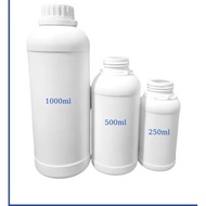 Combo of 10 White HDPE Plastic Bottles250ml /500ml/ 1000ml for Fertilizer, Plant and Chemical Protec