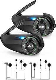 EJEAS Q8 2PC Motorcycle Bluetooth Headset, Upgraded Mesh 3.0 Intercom System with Music Sharing and 