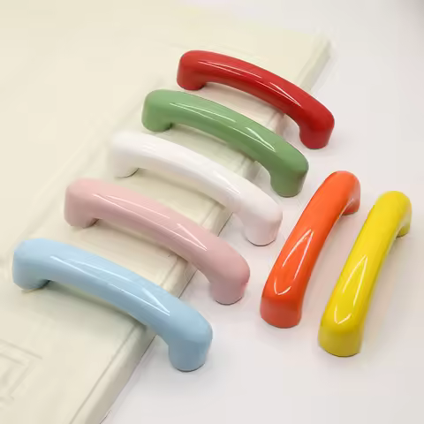 Bronze Ceramic Long-strip Cabinet Door Handles Clothes Cabinet Drawers Cabinet with Colorful Dopamin