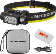 Nitecore HC65 UHE Headlamp 2000 Lumen Max Heavy Duty Metal USB-C Rechargeable with White Red and Rea