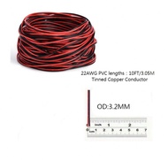 1pc PVC 16/18/20/22/24/26 AWG 2-Conductor Wire Double Core 16-26AWG Red And Black Double Parallel Li