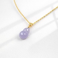 冰種紫羅蘭翡翠葫蘆項鍊 18K金墜頭 | 天然緬甸玉A貨翡翠 | 送禮