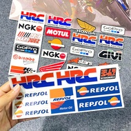For Honda HRC Reflective Motorcross Motorcycle Helemt Stickers Decals For Honda VFR 400 800 CB 600 1000 250 50 CRB Click125i 150i 160i