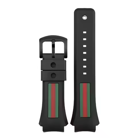 For Gucci YA137/YA137107A Rubber Watch Strap Dedicated Protruding Port Band Waterproof Man Black Wat