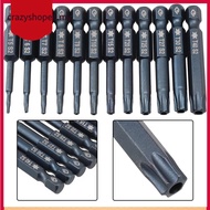 [CRAZYSPE]1pc 50mm Blue Magnetic Torx Screwdriver Bits Set Electric Screwdriver T5-T40