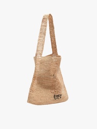 BIMBA Y LOLA - LARGE NATURAL RAFFIA PLAITED BAG