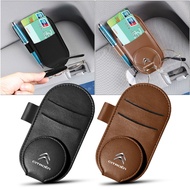 Car Leather Glasses Clip Sun Visor Multi-function Sunglasses Clip For Citroen DS SPIRIT DS3 DS4 DS4S