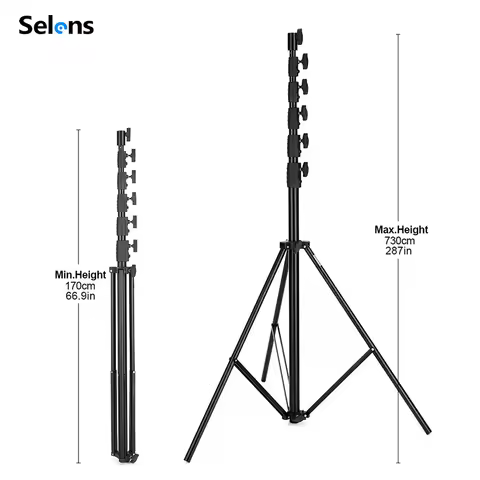 Selens 7.3m Air Cushion Light Stand Aluminum Alloy Heavy Duty Tripod for Photography Studio Flash So
